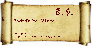 Bodzási Vince névjegykártya